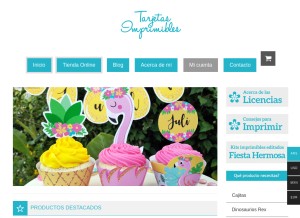 How tarjetasimprimibles.com looks like on a tablet such as an iPad.