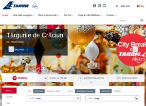 How tarom.ro looks like on a tablet such as an iPad.