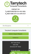 How tarrytech.com looks like on a mobile device such as an iPhone.