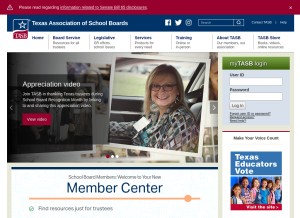 How tasb.org looks like on a tablet such as an iPad.