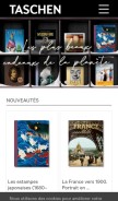 How taschen.com looks like on a mobile device such as an iPhone.