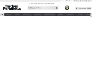 How taschenparadies.de looks like on a tablet such as an iPad.