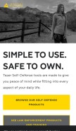 How taser.com looks like on a mobile device such as an iPhone.