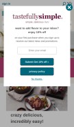 How tastefullysimple.com looks like on a mobile device such as an iPhone.
