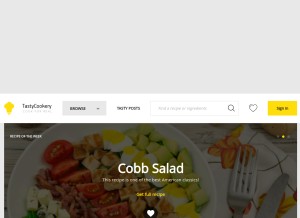 How tastycookery.com looks like on a tablet such as an iPad.