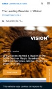 How tatacommunications.com looks like on a mobile device such as an iPhone.