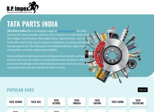How tatapartsindia.com looks like on a tablet such as an iPad.