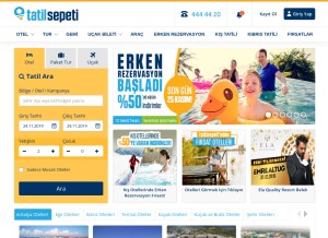 How tatilsepeti.com looks like on a tablet such as an iPad.