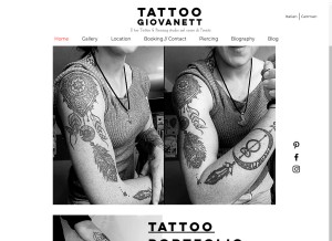 How tattoo-giovanett.com looks like on a tablet such as an iPad.