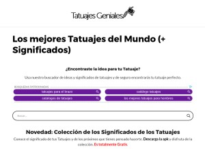 How tatuajesgeniales.com looks like on a tablet such as an iPad.