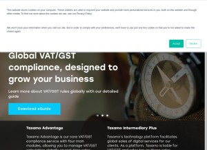 How taxamo.com looks like on a tablet such as an iPad.