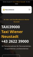 How taxi39000.at looks like on a mobile device such as an iPhone.