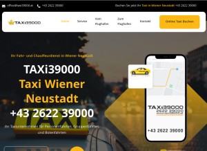How taxi39000.at looks like on a tablet such as an iPad.