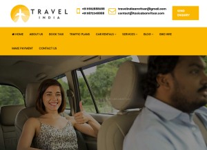 How taxicabamritsar.com looks like on a tablet such as an iPad.