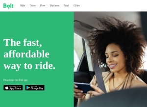 How taxify.eu looks like on a tablet such as an iPad.