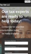 How taxnetllc.com looks like on a mobile device such as an iPhone.