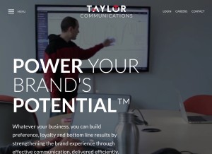 How taylorcommunications.com looks like on a tablet such as an iPad.