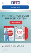 How tbn.org looks like on a mobile device such as an iPhone.