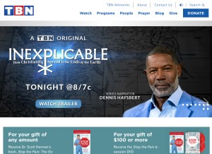 How tbn.org looks like on a tablet such as an iPad.