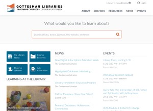 How tc-library.org looks like on a tablet such as an iPad.