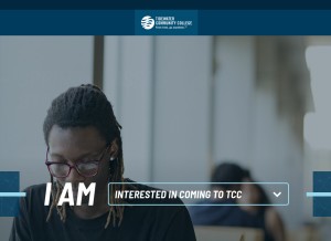 How tcc.edu looks like on a tablet such as an iPad.