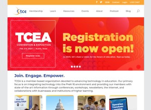 How tcea.org looks like on a tablet such as an iPad.