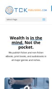 How tckpublishing.com looks like on a mobile device such as an iPhone.