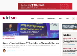 How tctmd.com looks like on a tablet such as an iPad.