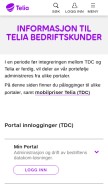 How tdc.no looks like on a mobile device such as an iPhone.