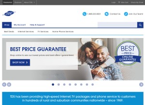 How tdstelecom.com looks like on a tablet such as an iPad.