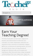 How teacher.org looks like on a mobile device such as an iPhone.