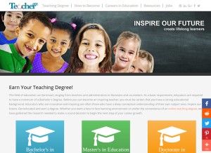 How teacher.org looks like on a tablet such as an iPad.