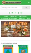How teachercreated.com looks like on a mobile device such as an iPhone.