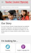 How teachercreatedmaterials.com looks like on a mobile device such as an iPhone.