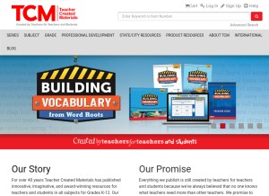 How teachercreatedmaterials.com looks like on a tablet such as an iPad.