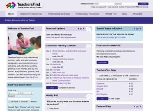 How teachersfirst.com looks like on a tablet such as an iPad.