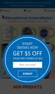 How teachersource.com looks like on a mobile device such as an iPhone.
