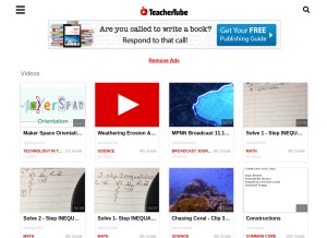 How teachertube.com looks like on a tablet such as an iPad.