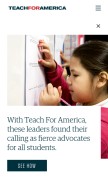 How teachforamerica.org looks like on a mobile device such as an iPhone.