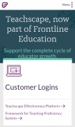 How teachscape.com looks like on a mobile device such as an iPhone.