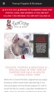 How teacupspuppies.com looks like on a mobile device such as an iPhone.