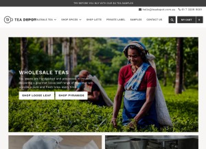 How teadepot.com.au looks like on a tablet such as an iPad.