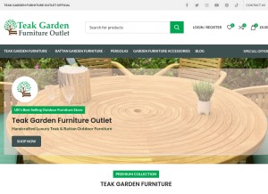 How teakgardenfurnitureoutlet.co.uk looks like on a tablet such as an iPad.