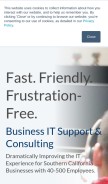 How teamaccent.com looks like on a mobile device such as an iPhone.