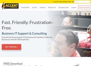 How teamaccent.com looks like on a tablet such as an iPad.