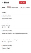 How teamblind.com looks like on a mobile device such as an iPhone.