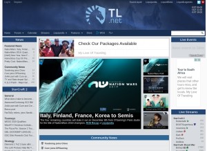 How teamliquid.net looks like on a tablet such as an iPad.