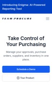 How teamprocure.com looks like on a mobile device such as an iPhone.