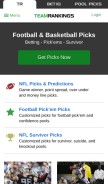How teamrankings.com looks like on a mobile device such as an iPhone.