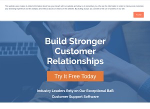 How teamsupport.com looks like on a tablet such as an iPad.